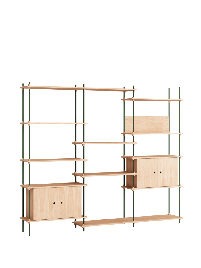 MOEBE - Reolsystem S.200.3.B, Eg/Pine Green