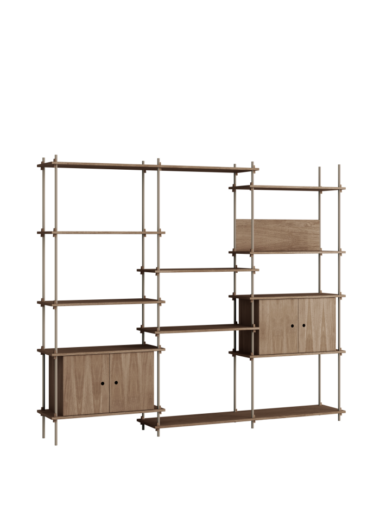 MOEBE - Reolsystem S.200.3.B, Smoked Oak/Warm Grey