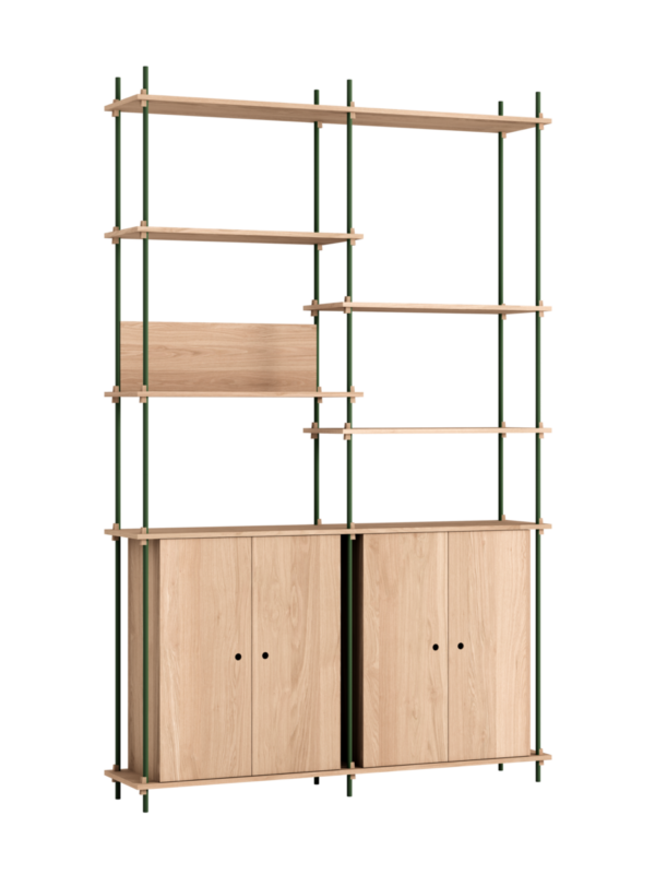 MOEBE - Reolsystem S.255.2.H, Eg/Pine Green