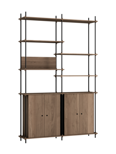 MOEBE - Reolsystem S.255.2.H, Smoked Oak/Sort