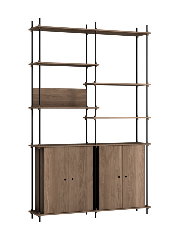 MOEBE - Reolsystem S.255.2.H, Smoked Oak/Sort