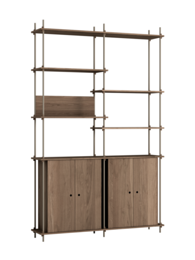 MOEBE - Reolsystem S.255.2.H, Smoked Oak/Warm Grey