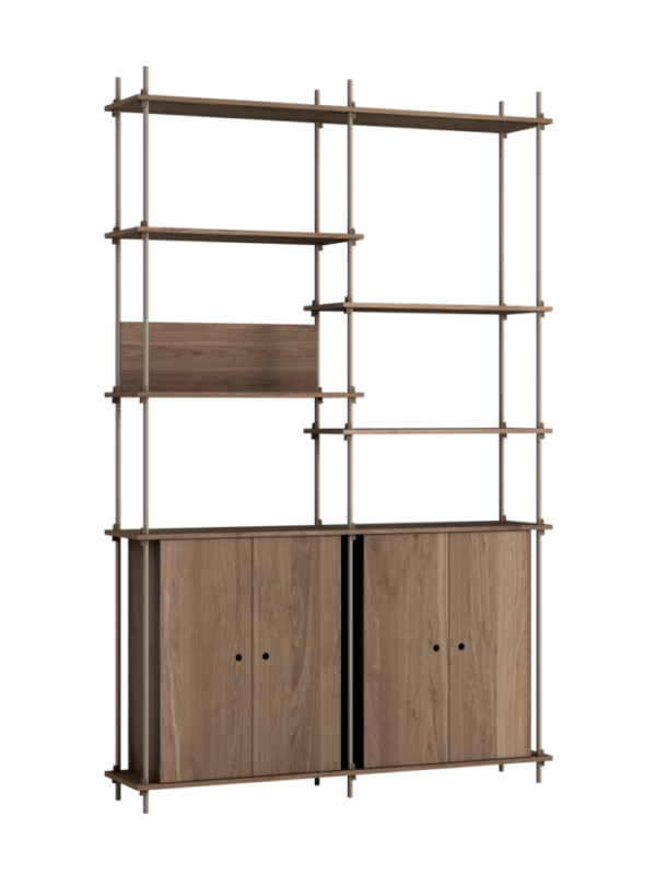 MOEBE - Reolsystem S.255.2.H, Smoked Oak/Warm Grey