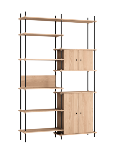 MOEBE - Reolsystem S.255.2.I, Eg/Sort