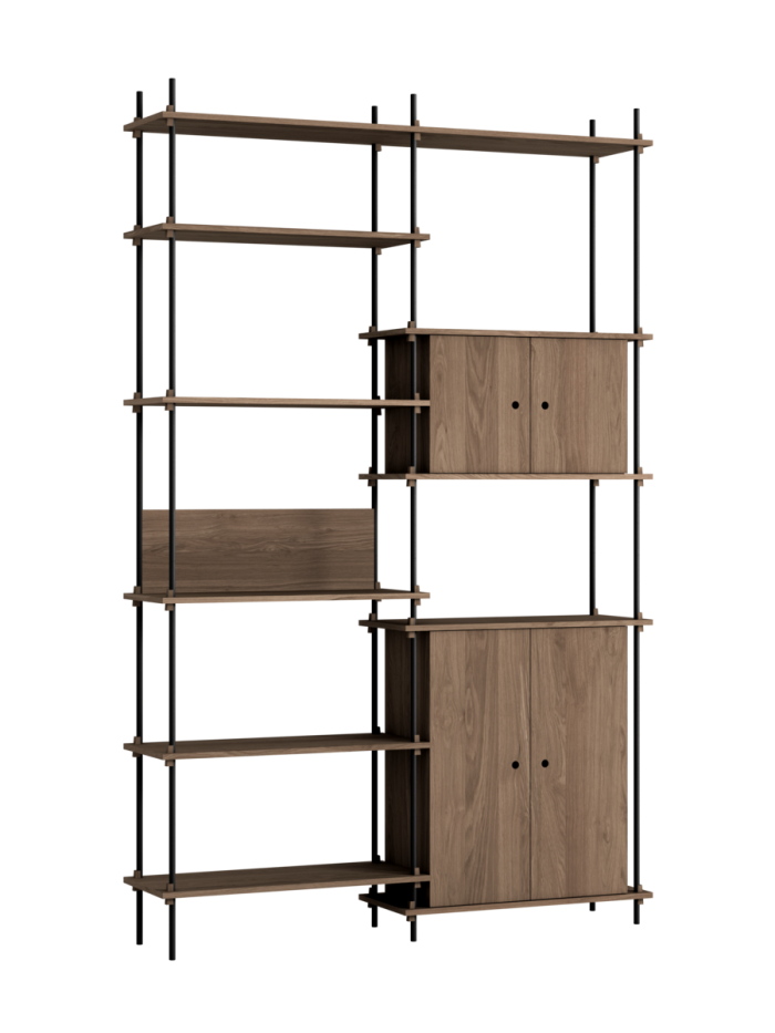 MOEBE - Reolsystem S.255.2.I, Smoked Oak/Sort