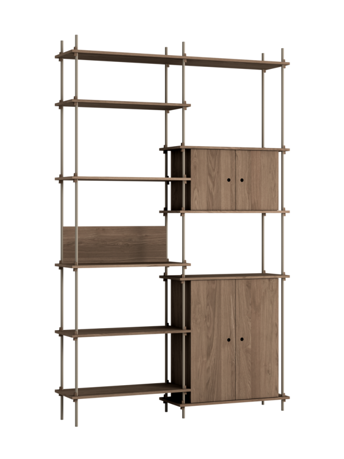 MOEBE - Reolsystem S.255.2.I, Smoked Oak/Warm Grey