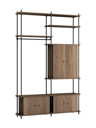 MOEBE - Reolsystem S.255.2.J, Smoked Oak/Sort