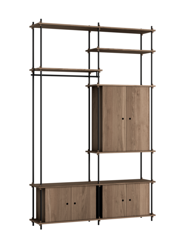 MOEBE - Reolsystem S.255.2.J, Smoked Oak/Sort