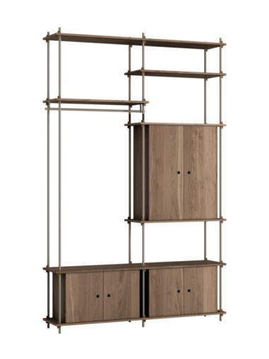 MOEBE - Reolsystem S.255.2.J, Smoked Oak/Warm Grey