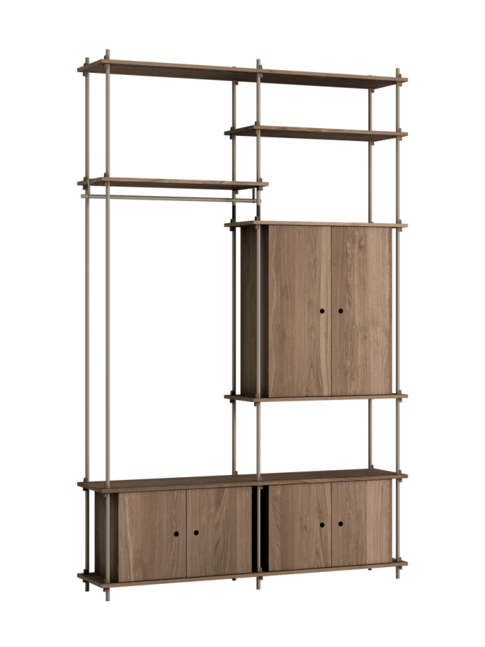 MOEBE - Reolsystem S.255.2.J, Smoked Oak/Warm Grey