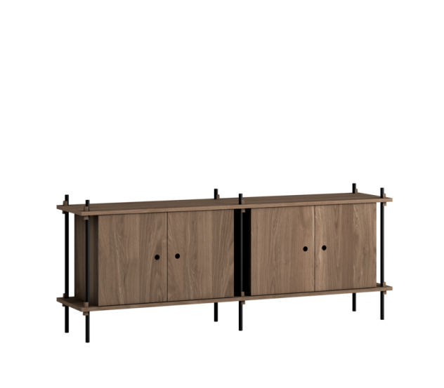 MOEBE - Reolsystem S.65.2.D, Smoked Oak/Sort