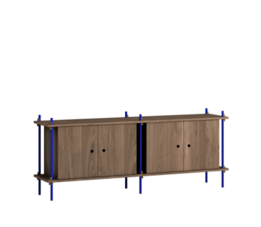 MOEBE - Reolsystem S.65.2.D, Smoked Oak/Deep Blue