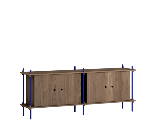 MOEBE - Reolsystem S.65.2.D, Smoked Oak/Deep Blue