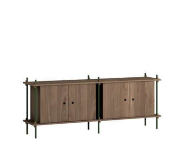 MOEBE - Reolsystem S.65.2.D, Smoked Oak/Pine Green