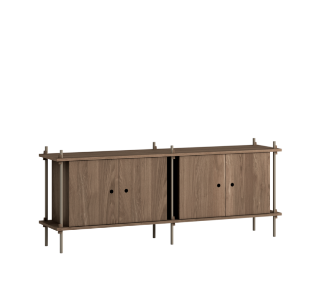 MOEBE - Reolsystem S.65.2.D, Smoked Oak/Warm Grey