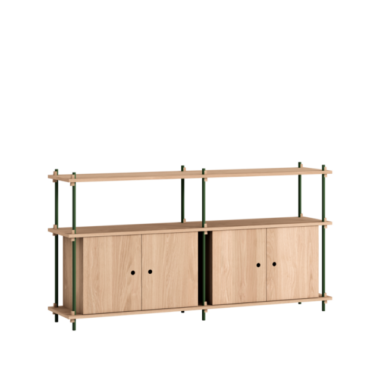 MOEBE - Reolsystem S.85.2.D, Eg/Pine Green