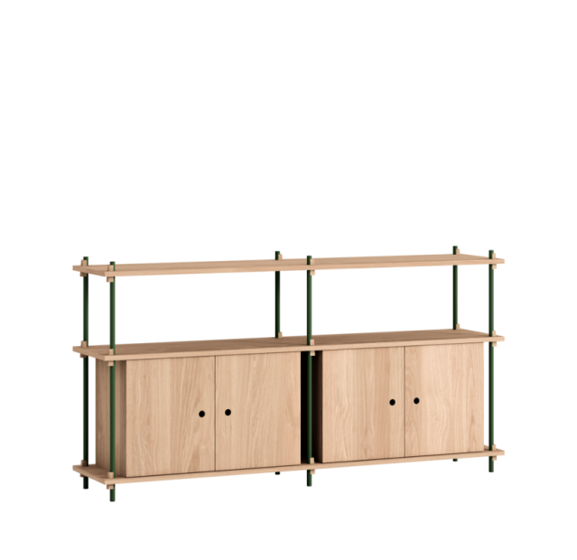 MOEBE - Reolsystem S.85.2.D, Eg/Pine Green