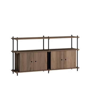 MOEBE - Reolsystem S.85.2.D, Smoked Oak/Sort