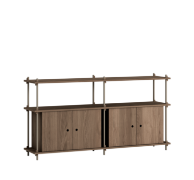 MOEBE - Reolsystem S.85.2.D, Smoked Oak/Warm Grey