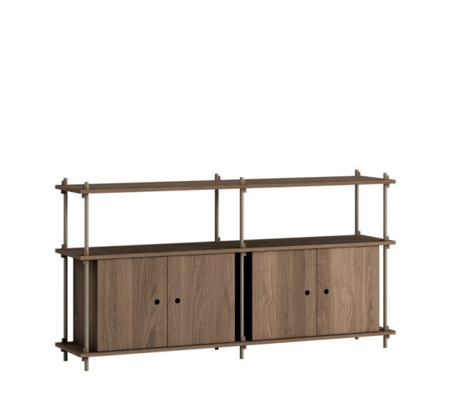 MOEBE - Reolsystem S.85.2.D, Smoked Oak/Warm Grey
