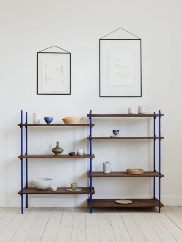 MOEBE - Reolsystem S.115.2.A, Smoked Oak/Deep Blue - Billede 2