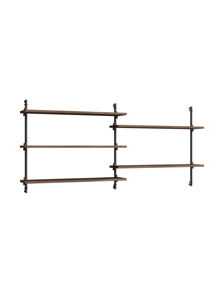 MOEBE - Hyldesystem WS.65.2, Smoked Oak/Sort