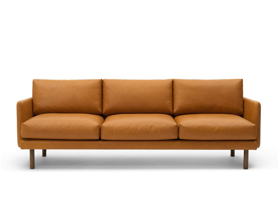 BRUUNMUNCH - Emo 3 Pers. Sofa, Smoked Oak/Cognac Læder